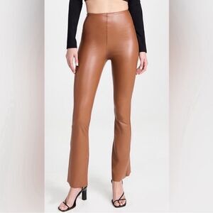 Commando perfect control faux leather flare leggings brown